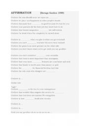 English Worksheet: Gaps in the lyrics