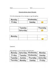 English Worksheet: Days of the Week