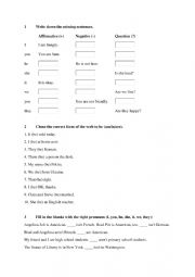 Present Simple of the verb �be� (exercises)