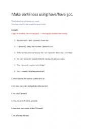 English Worksheet: to have - some tenses - exercise