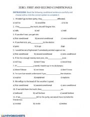 English Worksheet: conditionals test