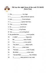 English Worksheet: Have or has