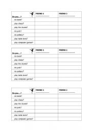 English Worksheet: Do you...?