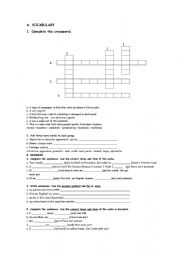 English Worksheet: back to school revision worksheet