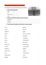 English Worksheet: Apardheid Explained