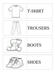 English Worksheet: Clothes card