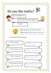 English Worksheet: It�s Maths Time! Fun with numbers 1-20