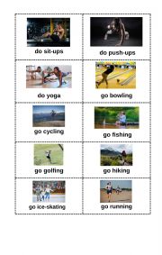 English Worksheet: charades using sports