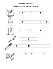 English Worksheet: School Objects Review