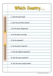 English Worksheet: Superlative questions