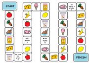 English Worksheet: FOOD BOARDGAME BUGS TEAM 1 