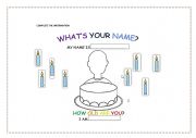 English Worksheet: What is your name? and how old are you?