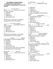 English Worksheet: correlative conjunctions 