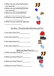 English Worksheet: my clothes