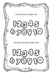 English Worksheet: Numbers