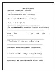 English Worksheet: future tense