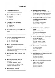 English Worksheet: Australia