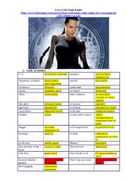 English Worksheet: Film Comprehension _ Lara Croft