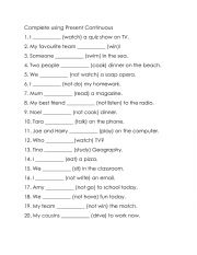 English Worksheet: Present Continuous