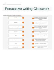 English Worksheet: Persuasive Writing 