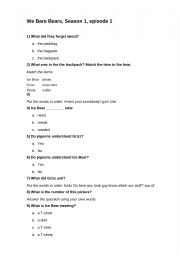 English Worksheet: We Bare Bears