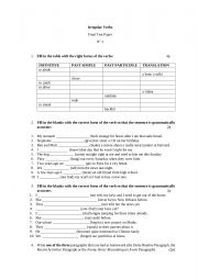 English Worksheet: Irregular Verbs Worksheet 1 (PAST SIMPLE and PRESENT PERFECT)