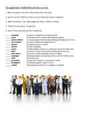 English Worksheet: occupations