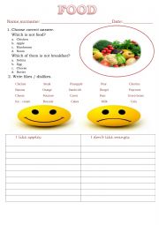 English Worksheet: Food vocabulary