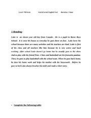 English Worksheet: End of term2      