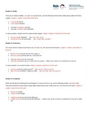 English Worksheet: MODALS VERBS GRAMMAR