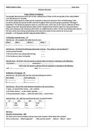 English Worksheet: The Third Test