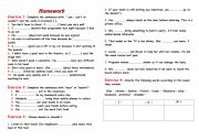 English Worksheet: Homework