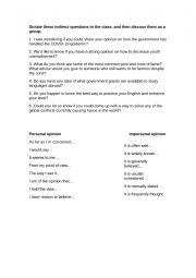 English Worksheet: Adults activity