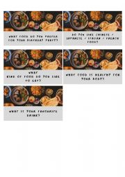English Worksheet: Food. Speaking cards