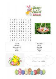 English Worksheet: Easter wordsearch