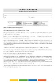 English Worksheet: teenagers reading