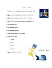 English Worksheet: inside out