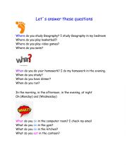 English Worksheet: Questions with what, where and when