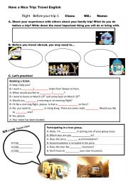 English Worksheet: Before your trip