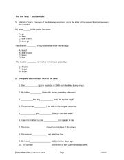 English Worksheet: PRESENT AND PAST SIMPLE TEST 