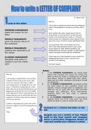 English Worksheet: Letter of Complaint