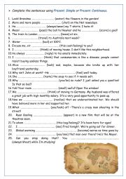 English Worksheet: revision grammar 