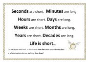 Seconds are short