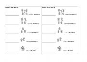 English Worksheet: Five Little Monkeys - Count and Write