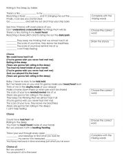 English Worksheet: Rolling in the deep by Adele focus on sounds T and D
