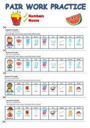 English Worksheet: Practice using numbers and nouns