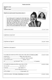 English Worksheet: English review