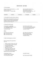 English Worksheet: Song Born this way