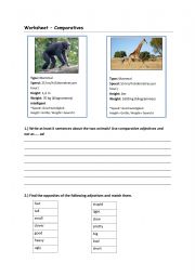 English Worksheet: Worksheet Comparatives