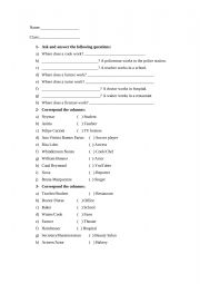 English Worksheet: Jobs and Workplaces